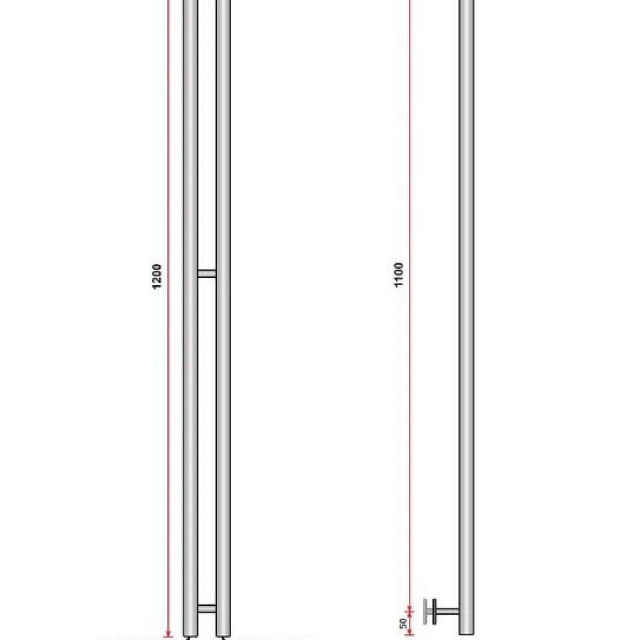 Стойка DUO круг70х1200 Полотенцесушитель TERMINUS золото, арт.4814937024154Золото