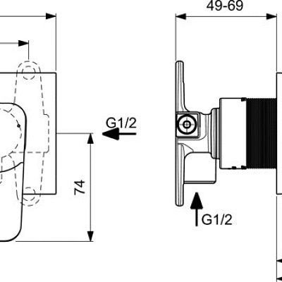 Cмеситель для умывальника Ideal Standard Ceraplan BD244AA, для монтажа со встраиваемым комплектом A1313NU