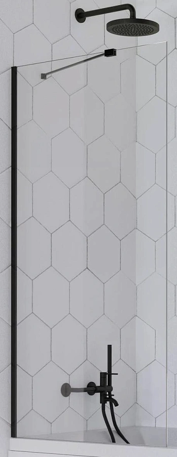 Шторка на ванну Radaway Idea Black PNJ 60 (прозрачное)