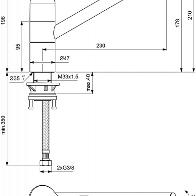 Смеситель Ideal Standard Ceralook для кухонной мойки, хром глянцевый, BC295AA, цвет хром глянцевый
