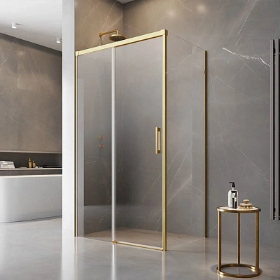 Душевая дверь Radaway Idea Gold KDJ 100 х 200.5 см, стекло прозрачное, профиль золото, левая, 387040-09-01L