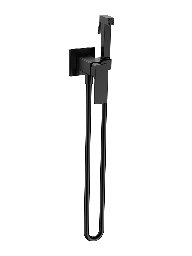 AQM6817MB Savona Готовый комплект гигиенического душа (скрытый монтаж, латунная лейка), черный матов