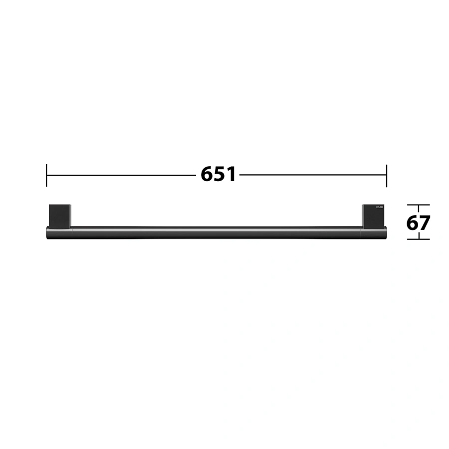 Полотенцедержатель Keuco Plan 14901370800. шириной 850 мм, черный матовый