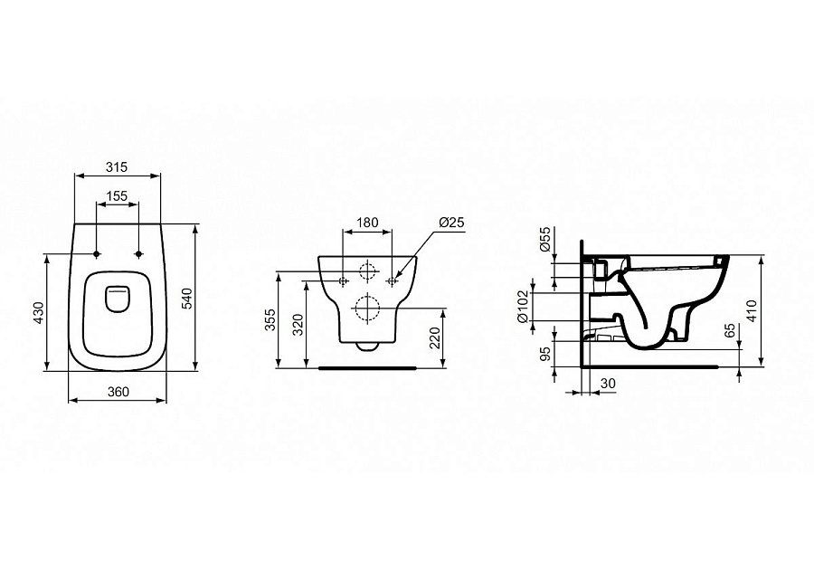 Унитаз Ideal Standard ESEDRA AquaBlade®, сиденье с микролифтом в комплекте