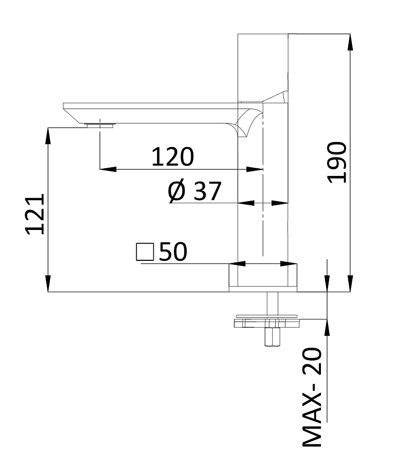 Смеситель для раковины Remer Edge EG512, хром
