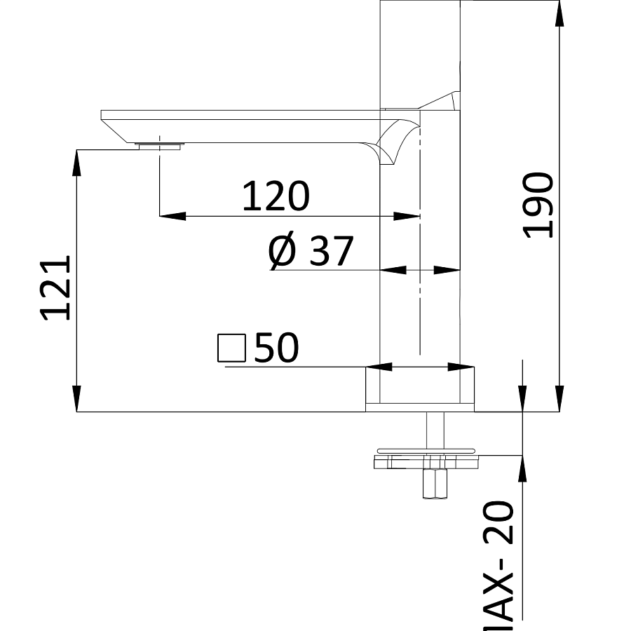 Смеситель для раковины Remer Edge EG512, хром
