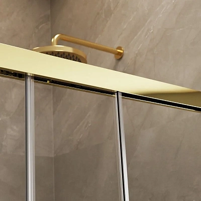 Душевая дверь Radaway Idea Gold KDJ 100 х 200.5 см, стекло прозрачное, профиль золото, левая, 387040-09-01L