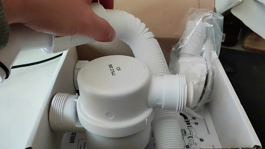 Сифон для ванны (слив-перелив) McAlpine MRB11-WH, Click-clack (300-700мм), с прочисткой снаружи, белый