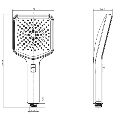 AQM8502CR Ручной душ 120мм, 3 режима, Хром