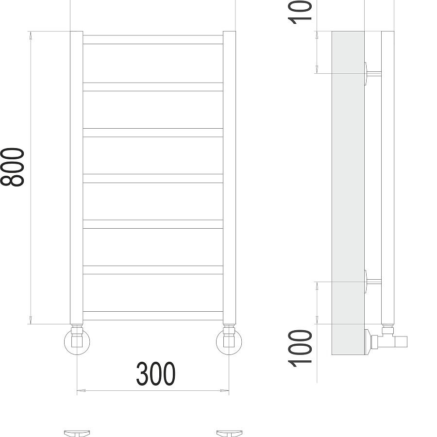 Контур П7 300х800 Полотенцесушитель TERMINUS, арт.4670078529633