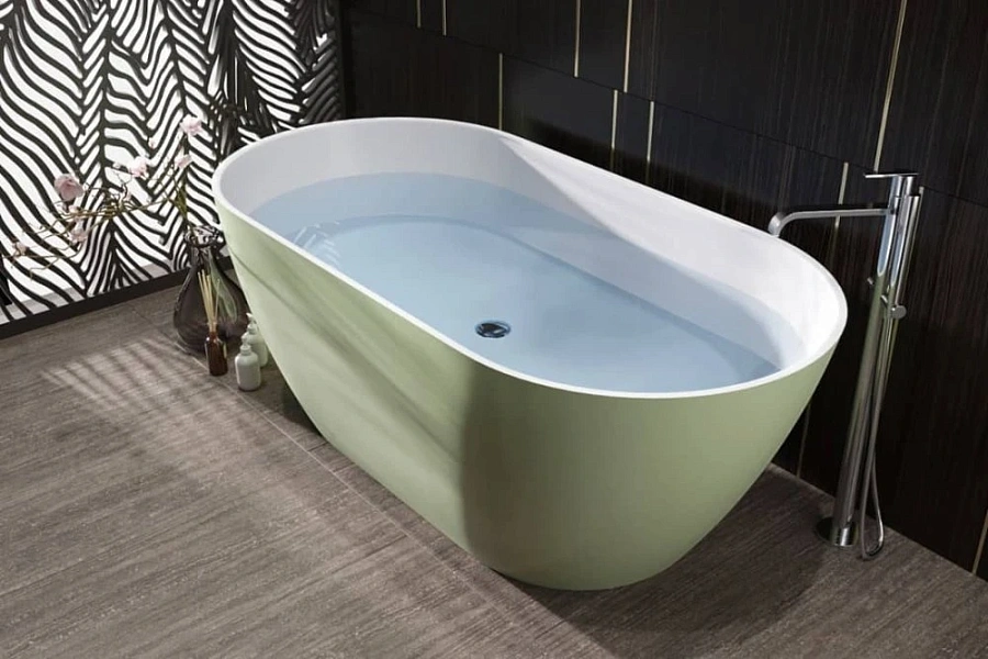 Ванна каменная Holbi Venus Solid Surface 170x80 белый изнутри /любой цвет по RAL снаружи