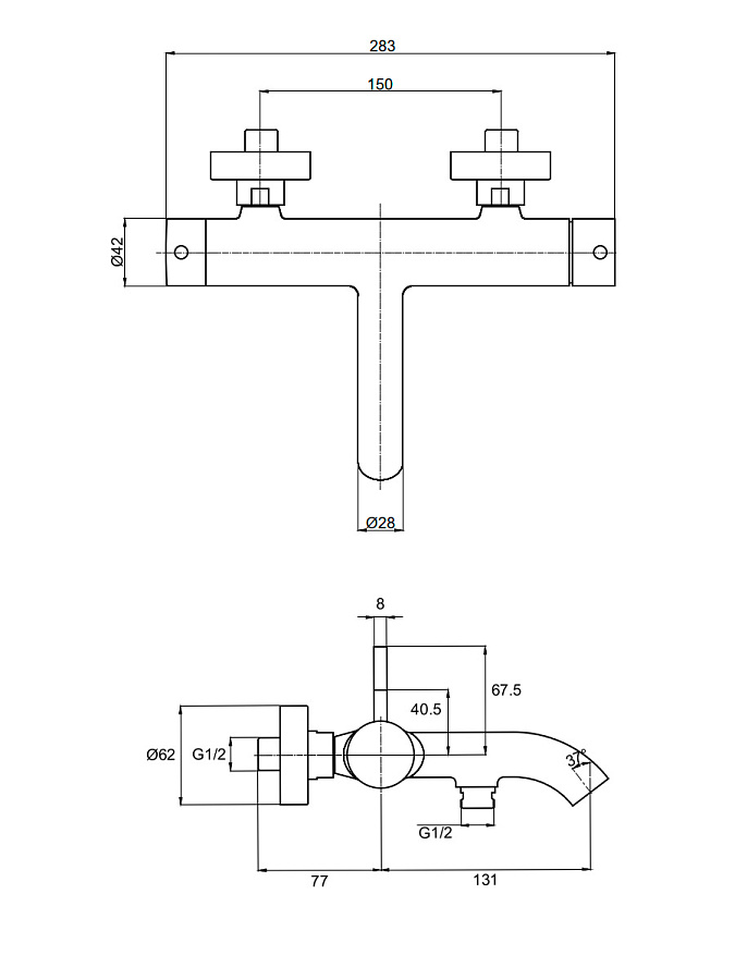 AQM6212CR Siena Смеситель для ванны, Хром