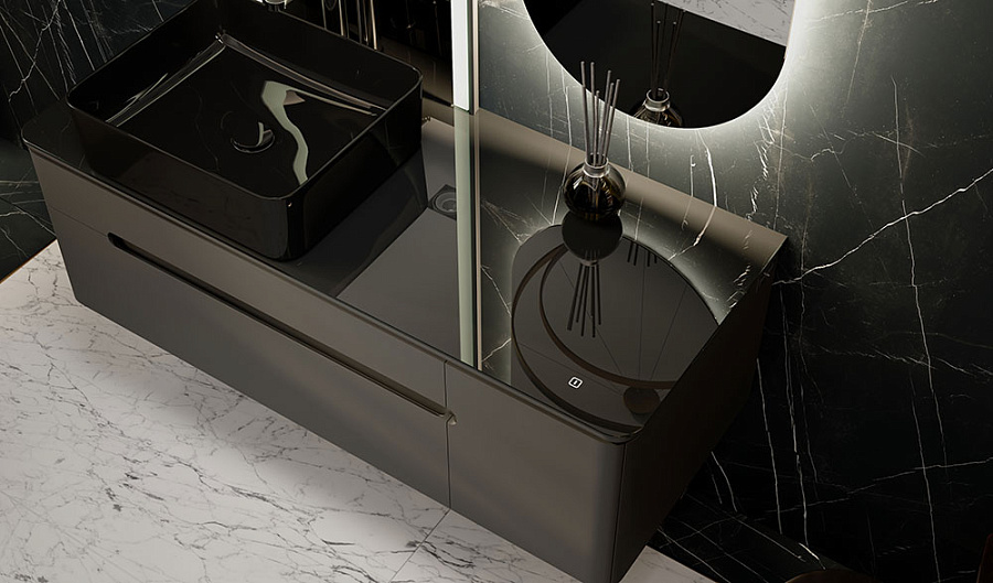 Тумба под умывальник Jorno Shine 120 подвесной антрацит