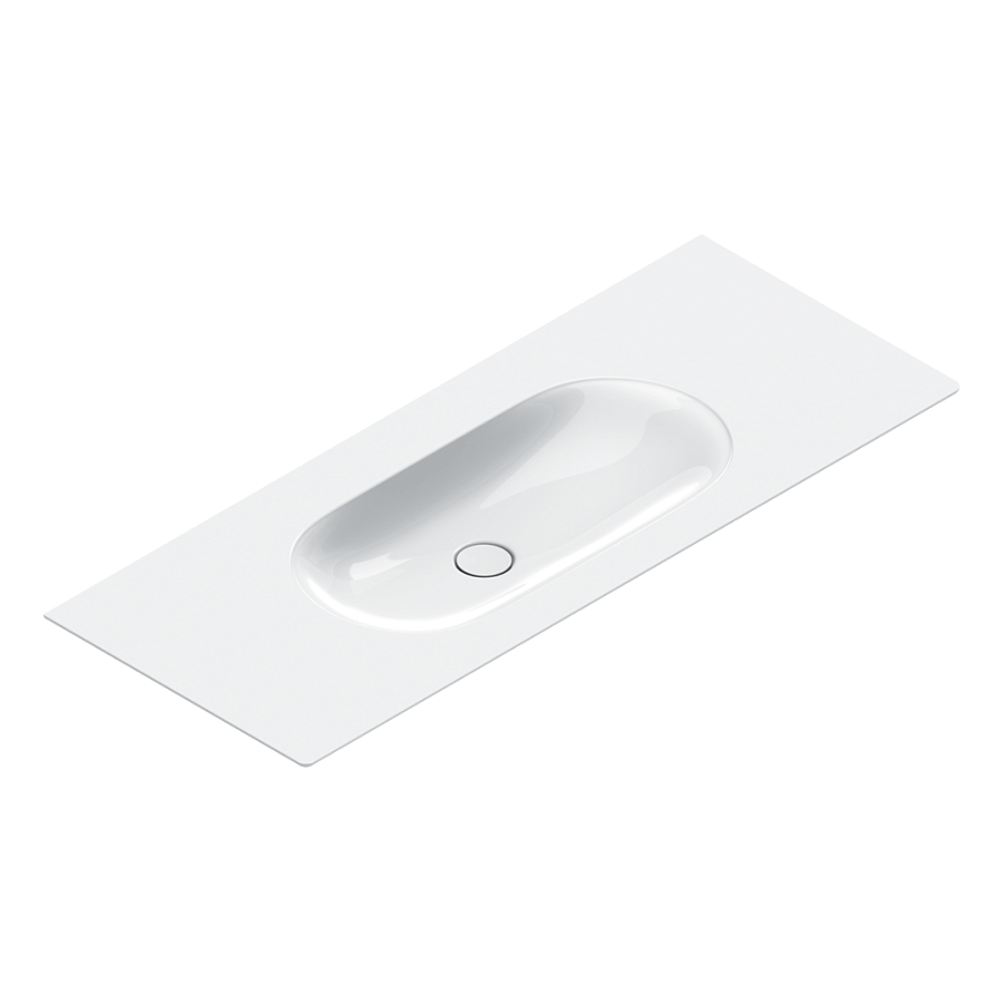 Керамическая столешница с интегрированной раковиной Catalano Sfera 125х50, арт.0521260001, без отв. под смееитель, белый глянцевый