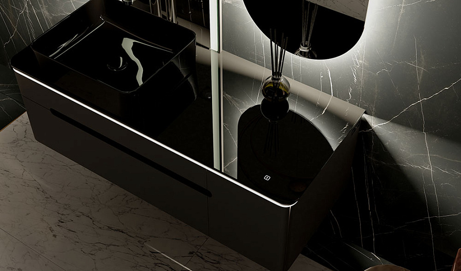 Тумба под умывальник Jorno Shine 120 подвесной антрацит