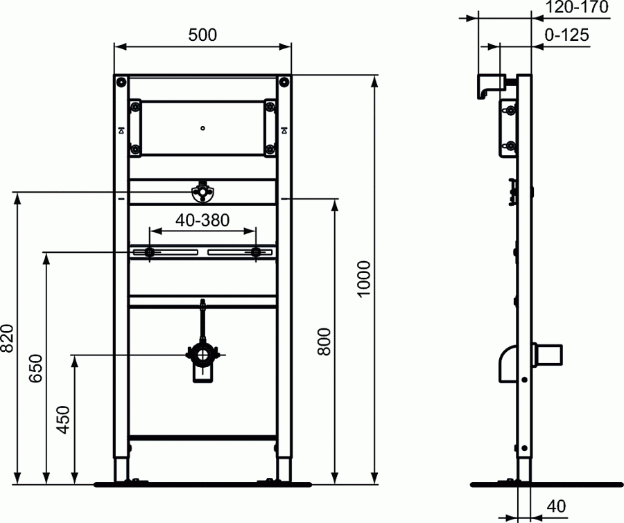Система инсталляции для писсуаров IdealStandard ProSys R016367