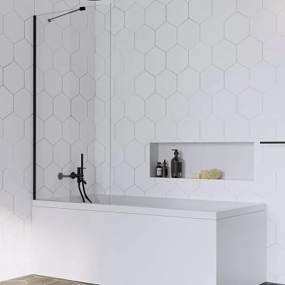 Шторка на ванну Radaway Idea Black PNJ 60 (прозрачное)