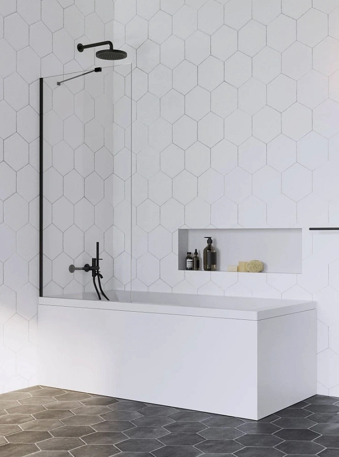 Шторка на ванну Radaway Idea Black PNJ 60 (прозрачное)