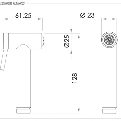 Гигиенический душ Remer INOX SS332ON, нержавеющая сталь