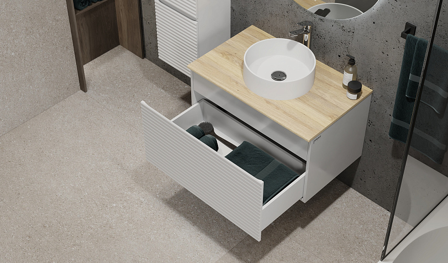 Тумба  Jorno Cossety 80 подвесная Белый/Дуб Мавелла голд