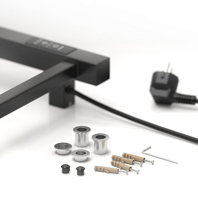 Электрический полотенцесушитель Стилье Формат 26 600х400 правый, Чёрный, арт.17526-6040