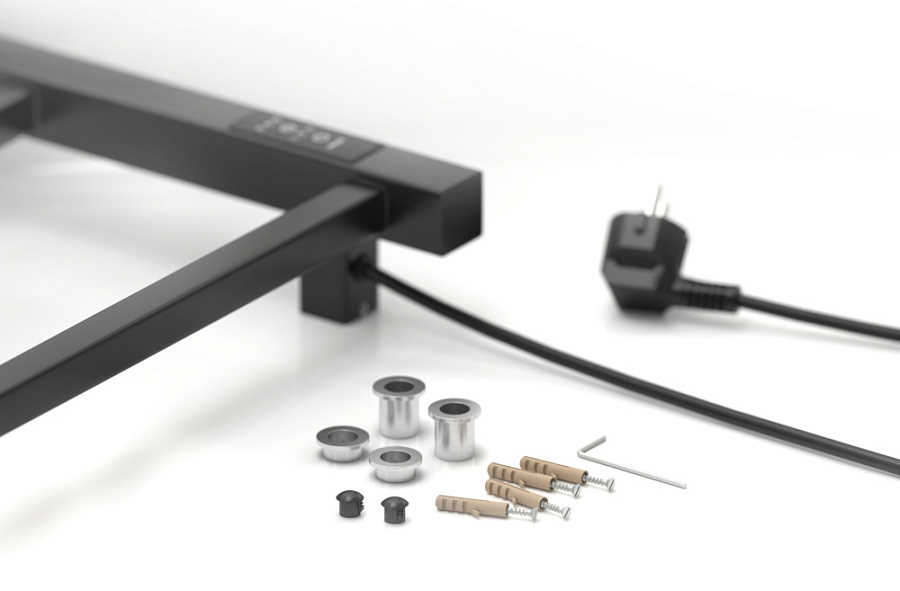 Электрический полотенцесушитель Стилье Формат 26 600х400 правый, Чёрный, арт.17526-6040