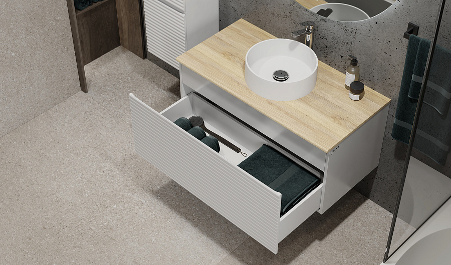 Тумба  Jorno Cossety 100 подвесная Белый/Дуб Мавелла голд