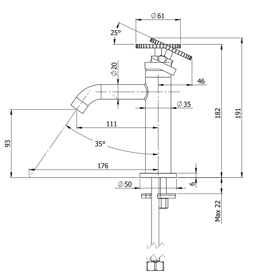Смеситель для раковины Remer Chrono CH12, хром