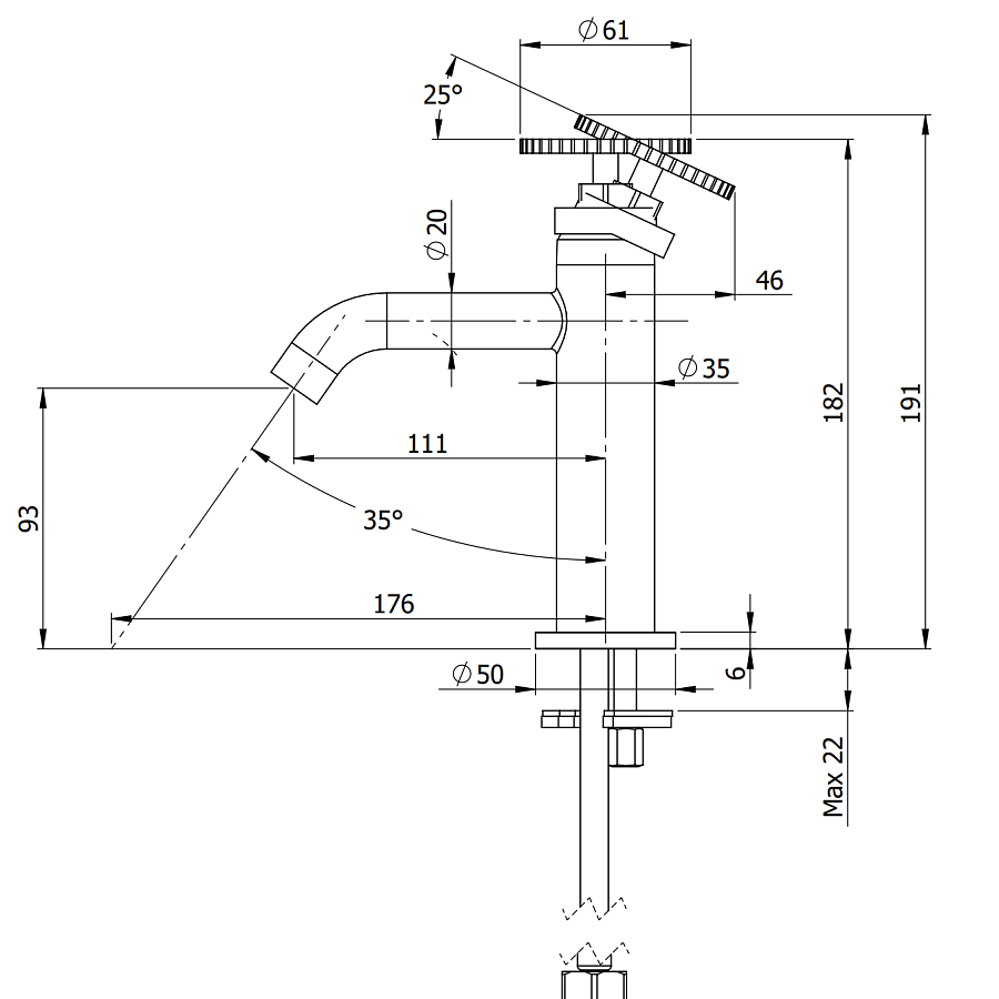 Смеситель для раковины Remer Chrono CH12, хром