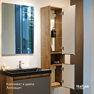 Пенал Jorno Tossony 140 подвесной, дуб самдал/антрацит