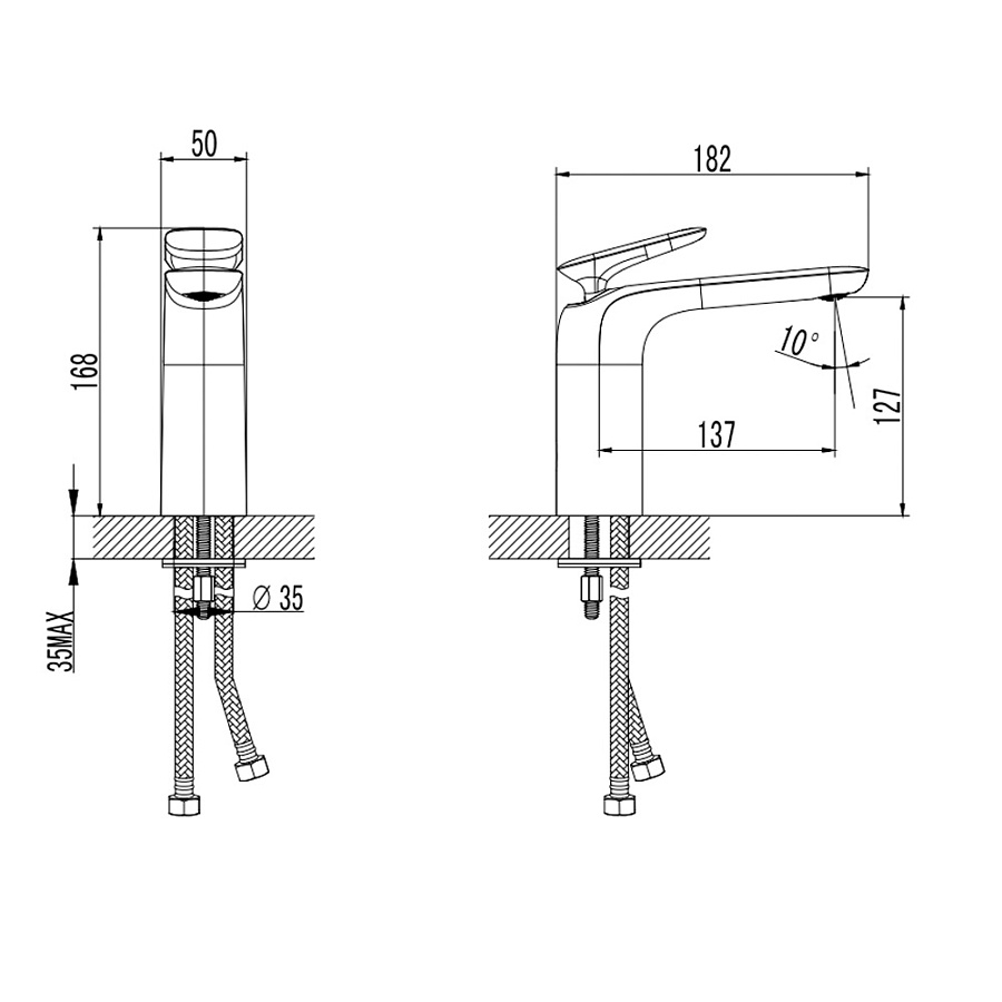 AQM6510CR Como Смеситель для раковины однорычажный, Хром