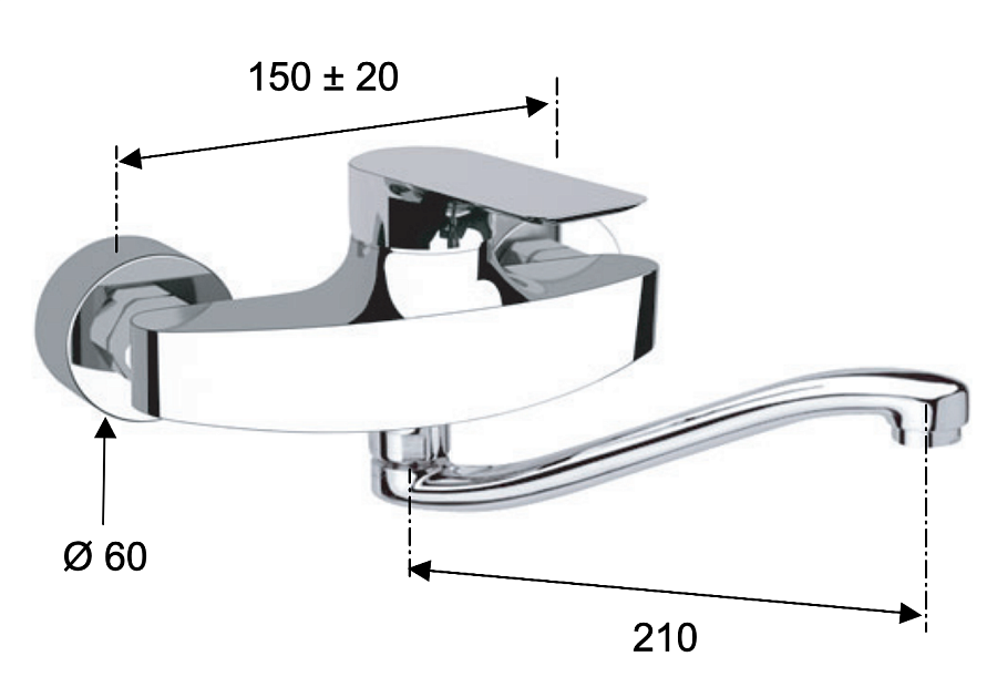 Смеситель для кухни Remer Infinity I41S, хром
