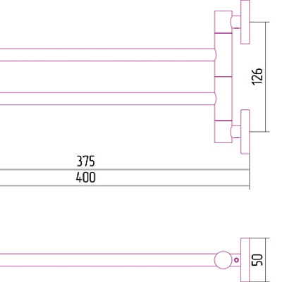 Держатель полотенец ВЕЕР-2 поворотный / L 400 (Золото), арт.03-3010-2400