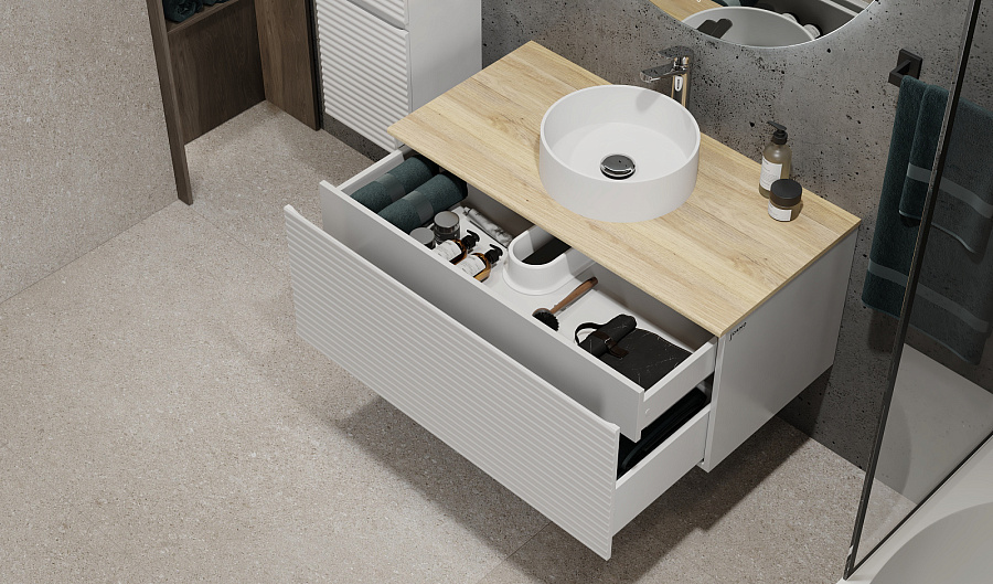 Тумба  Jorno Cossety 100 подвесная Белый/Дуб Мавелла голд