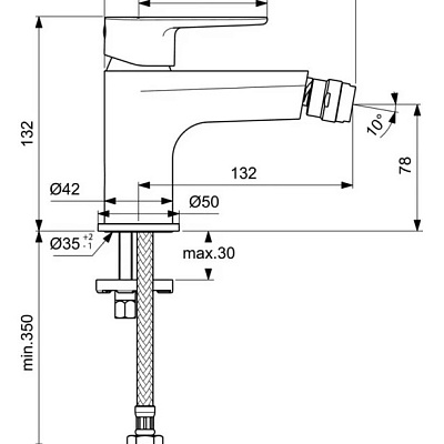Смеситель Ideal Standard Cerafine Model O для биде, хром, BC704AA