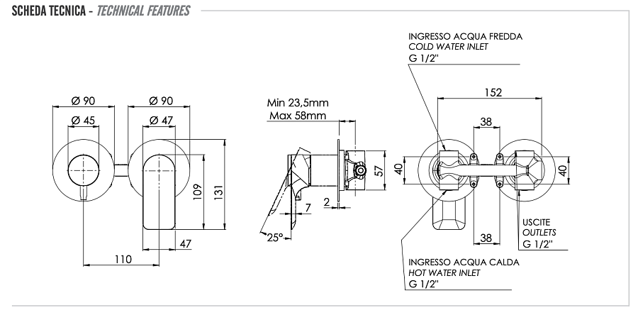 Смеситель для душа Remer Infinity I92ZP, хром
