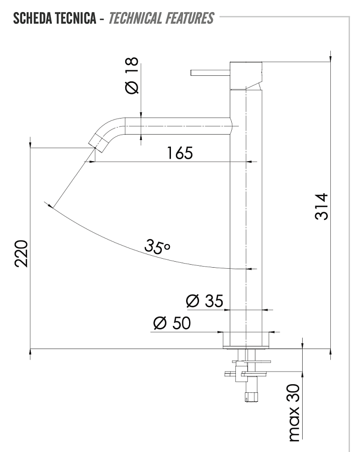 Смеситель для раковины Remer X Style X11LXL, хром