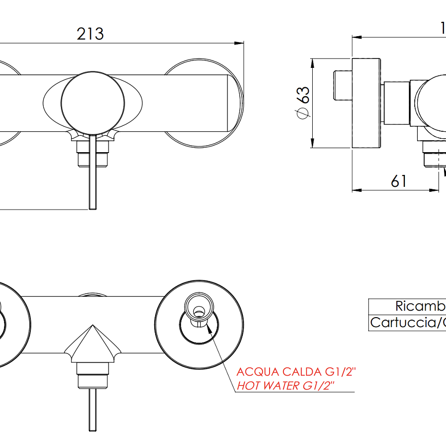 Смеситель для душа Remer Metrica MC33, хром
