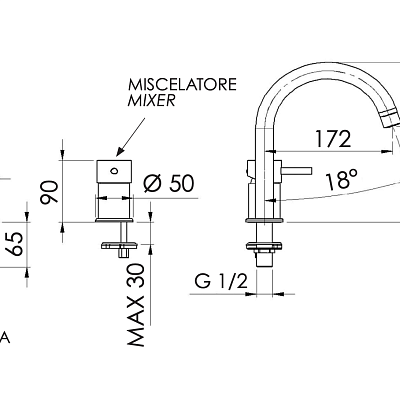 Смеситель для раковины Remer X Style X57, хром