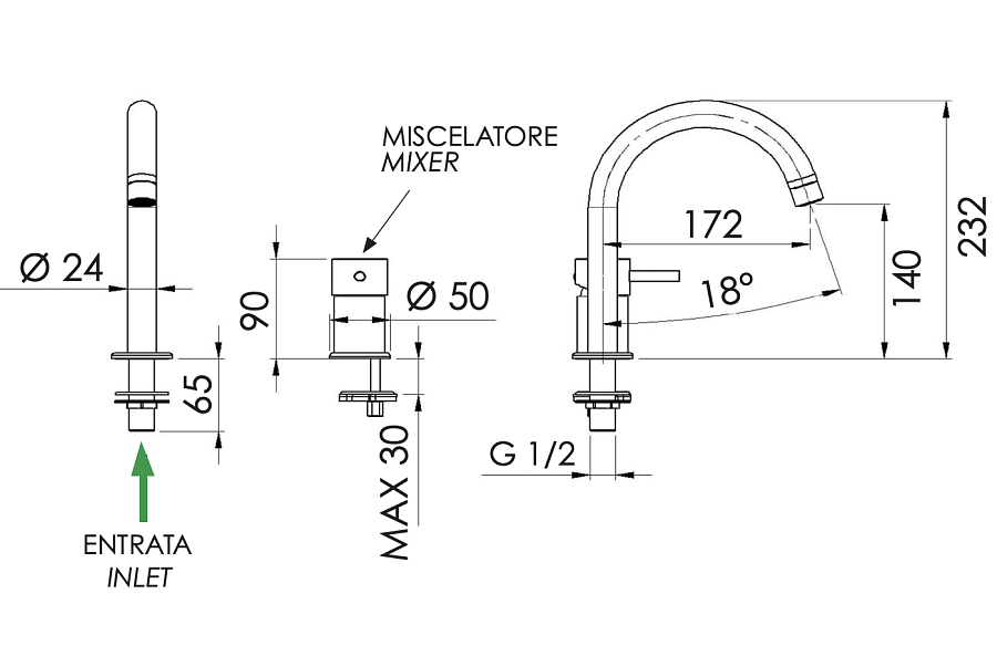 Смеситель для раковины Remer X Style X57, хром