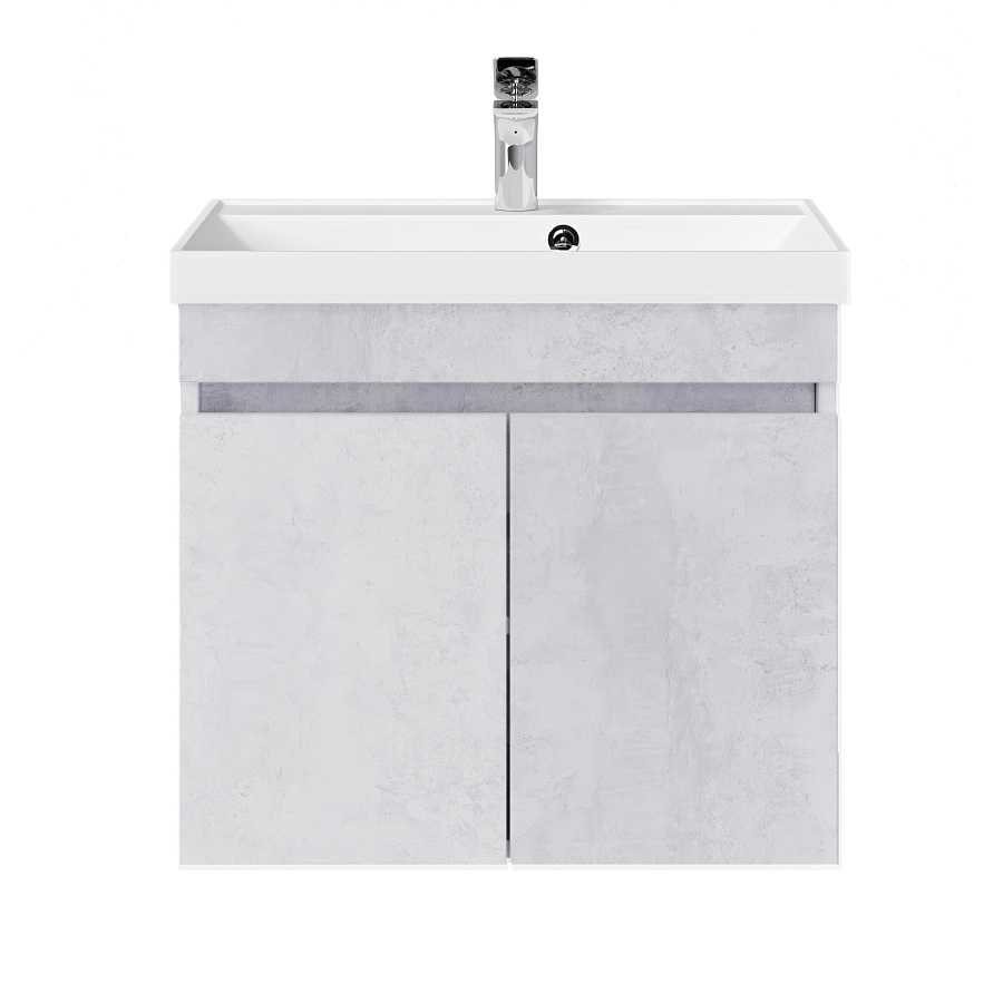 Тумба Vesso 60 подвесная Цемент Светлый с раковиной