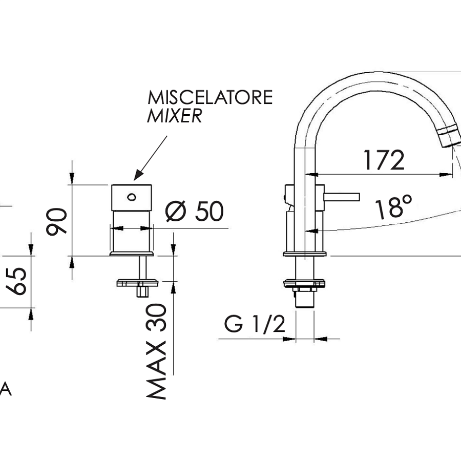 Смеситель для раковины Remer X Style X57, хром