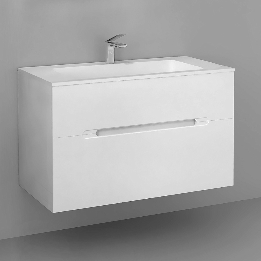 Тумба под умывальник Jorno Modul 100 подвесной белая