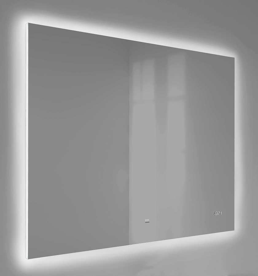 Зеркало Raval Kvadro 100 с подсветкой и часами