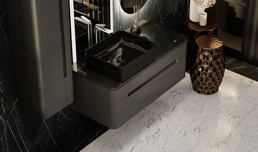 Тумба под умывальник Jorno Shine 100 подвесной антрацит