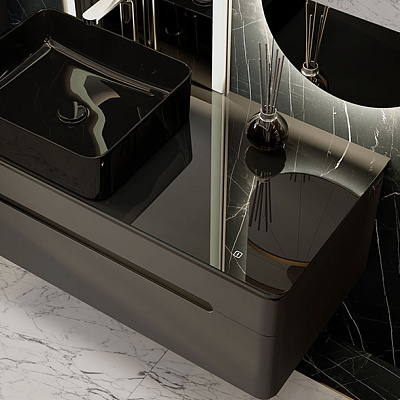 Тумба под умывальник Jorno Shine 100 подвесной антрацит