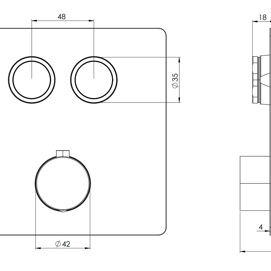Смеситель термостатический для душа Remer X Style X99QD2KB. Хром
