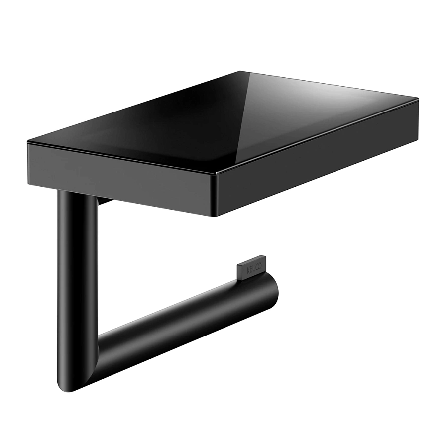 Держатель туалетной бумаги с полочкой Keuco Reva 12873379000 черный матовый