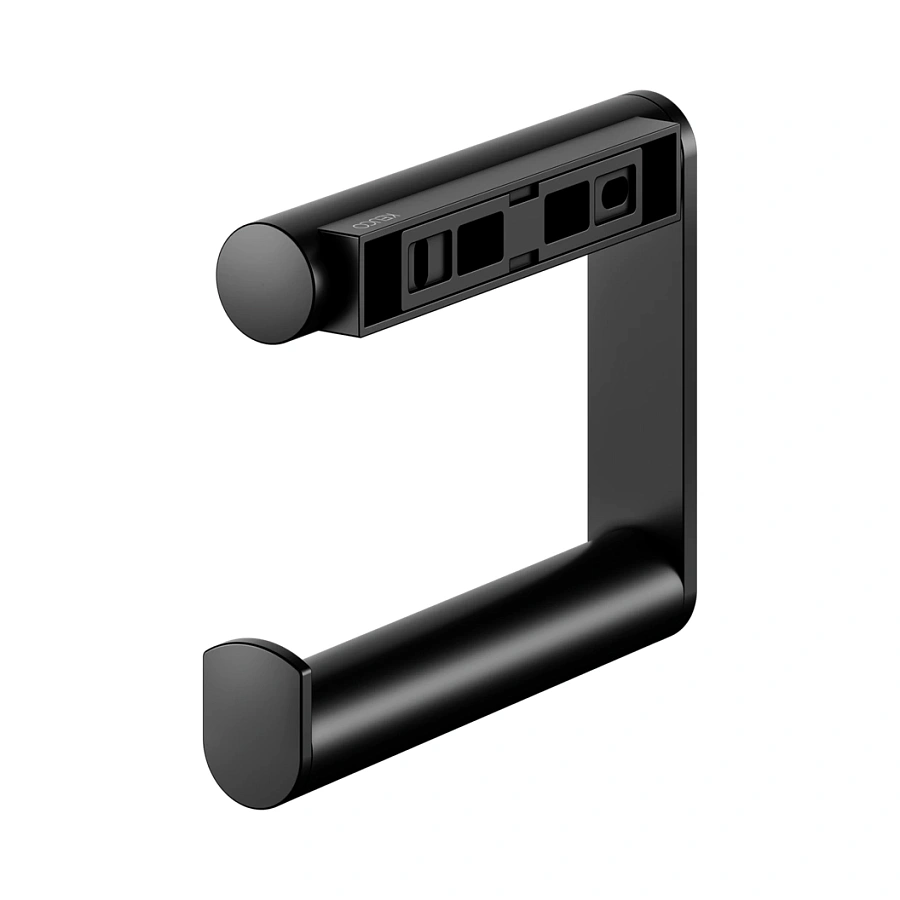 Держатель туалетной бумаги Keuco Plan с открытой формой скобы 14962370000 черный матовый, исполнение справа