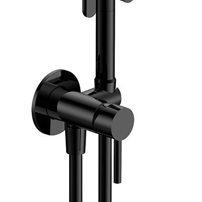 AQM6217MB Siena Готовый комплект гигиенического душа (скрытый монтаж, латунная лейка), Черный матов